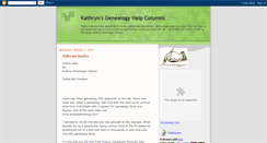 Desktop Screenshot of kathrynsgenealogyhelpcolumns.blogspot.com