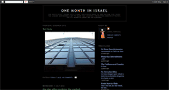 Desktop Screenshot of onemonthinisrael.blogspot.com