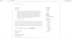 Desktop Screenshot of onlyonelion.blogspot.com