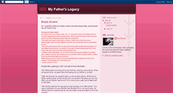 Desktop Screenshot of myfatherslegacy.blogspot.com