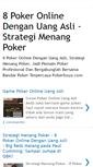 Mobile Screenshot of 8pokeronlinedenganuangasli.blogspot.com