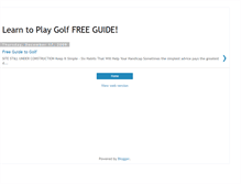 Tablet Screenshot of learntoplaygolffreeguide.blogspot.com