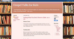 Desktop Screenshot of gospeltalksforkids.blogspot.com