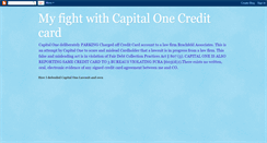 Desktop Screenshot of myfightwithcapitalonecreditcard.blogspot.com