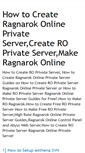 Mobile Screenshot of createragnarokonlineprivateserver.blogspot.com