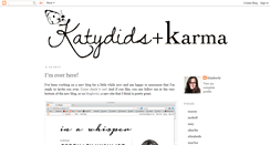 Desktop Screenshot of katydidsandkarma.blogspot.com