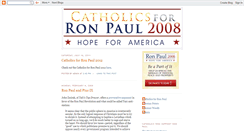 Desktop Screenshot of catholicsforronpaul.blogspot.com