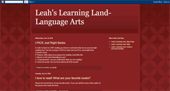 Desktop Screenshot of leahslearninglandlanguagearts.blogspot.com