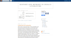 Desktop Screenshot of historyandmemoryinindiasliterature.blogspot.com