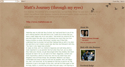 Desktop Screenshot of mattsjourneythroughmyeyes.blogspot.com