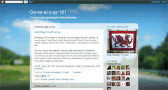 Desktop Screenshot of ge-ne-al-o-gy101.blogspot.com