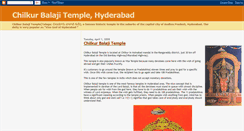 Desktop Screenshot of chilkurbalajitemple.blogspot.com