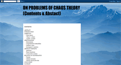 Desktop Screenshot of problemsofchaostheory.blogspot.com