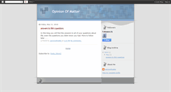 Desktop Screenshot of opinionofmatter.blogspot.com