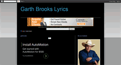 Desktop Screenshot of garthbrookslyrics.blogspot.com