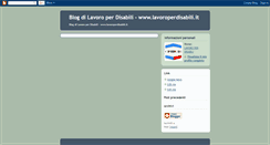 Desktop Screenshot of blogdilavoroperdisabili.blogspot.com