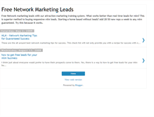 Tablet Screenshot of freenetworkmarketingleads.blogspot.com