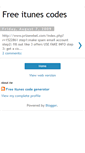Mobile Screenshot of itunescodesfree.blogspot.com
