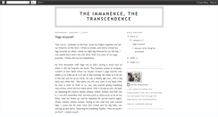 Desktop Screenshot of immanencetranscendence.blogspot.com