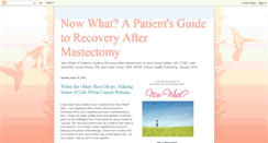 Desktop Screenshot of nowwhatrecoveryaftermastectomy.blogspot.com