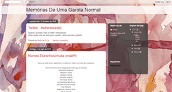 Desktop Screenshot of memoriasdeumagarotanormal.blogspot.com