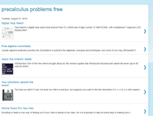 Tablet Screenshot of precalculusproblemsfree.blogspot.com
