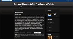 Desktop Screenshot of generalthoughtsforthegeneralpublic.blogspot.com