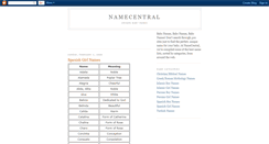 Desktop Screenshot of namecentral.blogspot.com