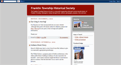 Desktop Screenshot of franklintownshiphistoricalsociety.blogspot.com