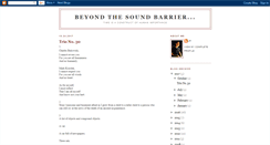 Desktop Screenshot of beyondthesoundbarrier.blogspot.com