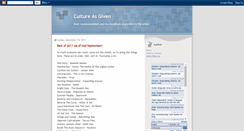 Desktop Screenshot of cultureasgiven.blogspot.com