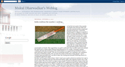 Desktop Screenshot of mukuldharwadkar.blogspot.com