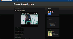 Desktop Screenshot of animesonglyrics.blogspot.com