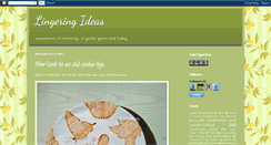 Desktop Screenshot of lingeringideas.blogspot.com