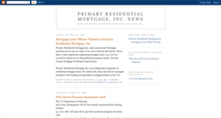 Desktop Screenshot of primaryresidentialmortgageinc.blogspot.com