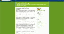 Desktop Screenshot of creativewandering.blogspot.com