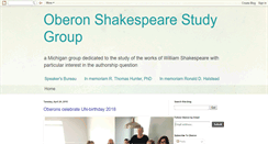 Desktop Screenshot of oberonshakespearestudygroup.blogspot.com