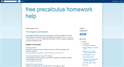 Desktop Screenshot of freeprecalculushomeworkhelp.blogspot.com