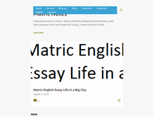 Tablet Screenshot of matricnotes0.blogspot.com