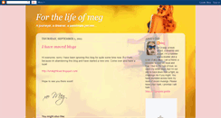 Desktop Screenshot of forthelifeofmeg.blogspot.com