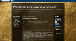 Desktop Screenshot of periodismocomunitariovzla.blogspot.com