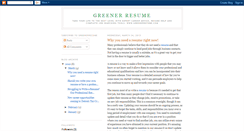 Desktop Screenshot of greenerresume.blogspot.com