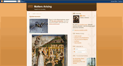 Desktop Screenshot of matters-arising.blogspot.com