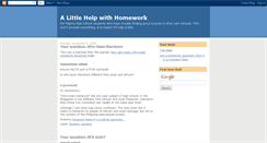 Desktop Screenshot of alittlehelpwithhomework.blogspot.com