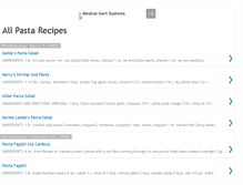 Tablet Screenshot of allpastarecipes.blogspot.com