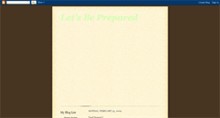 Desktop Screenshot of letsbeprepared.blogspot.com