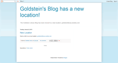 Desktop Screenshot of goldsteinlibrary.blogspot.com