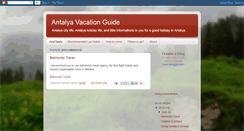 Desktop Screenshot of antalyavacation.blogspot.com