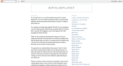 Desktop Screenshot of bipolarplanet.blogspot.com