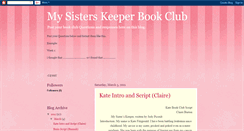 Desktop Screenshot of mysisterskeeperbookclub.blogspot.com